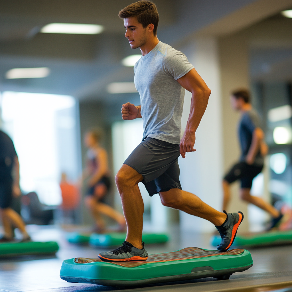 Person som utför balansövning